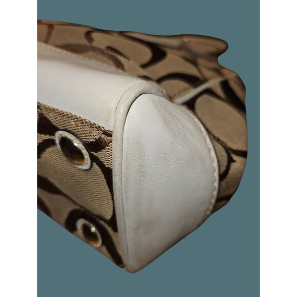 Coach Hampton Madeline Signature Satchel Canvas Y2K Turnlock Shoulder Bag - Picture 8 of 16